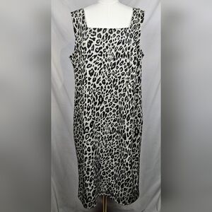 Maya Brooke‎ Animal Print Sheath Dress 16W Sleeveless Classic Feminine